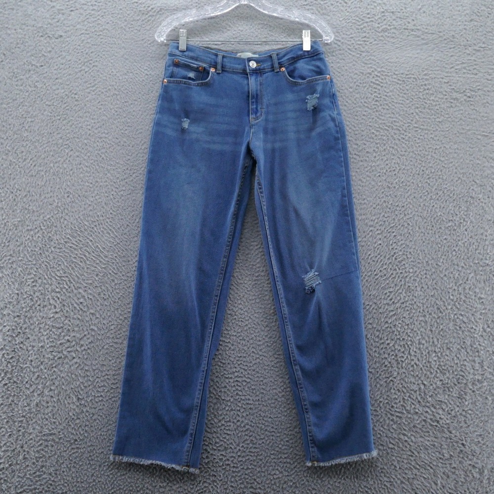 Levis Girls‎ Low Pro Distressed Straight Leg Jeans Blue Medium Wash Size 16 REG